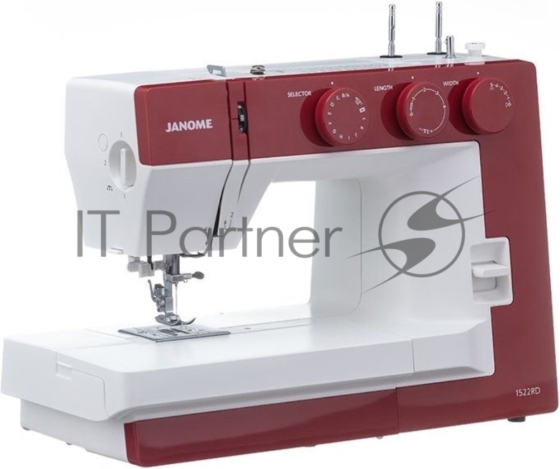 Швейная машина Janome 1522RD 25 операции, петля автомат, верт. челнок, нитевдеватель, мягкий , подарочный набор (шпульки, ножницы, сантиметровая лента, игольница )