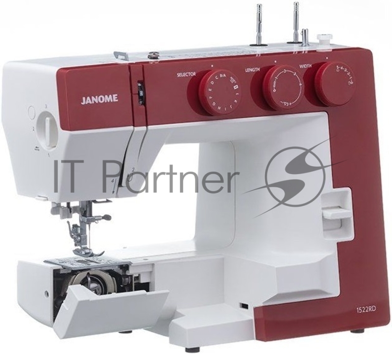 Швейная машина Janome 1522RD 25 операции, петля автомат, верт. челнок, нитевдеватель, мягкий , подарочный набор (шпульки, ножницы, сантиметровая лента, игольница )