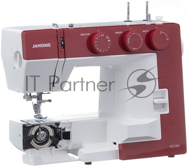 Швейная машина Janome 1522RD 25 операции, петля автомат, верт. челнок, нитевдеватель, мягкий , подарочный набор (шпульки, ножницы, сантиметровая лента, игольница )