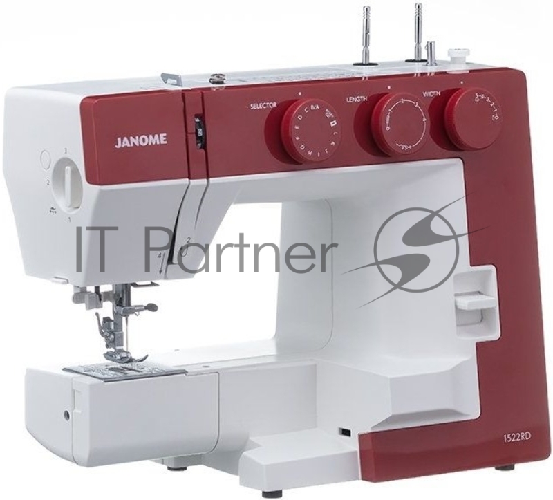 Швейная машина Janome 1522RD 25 операции, петля автомат, верт. челнок, нитевдеватель, мягкий , подарочный набор (шпульки, ножницы, сантиметровая лента, игольница )