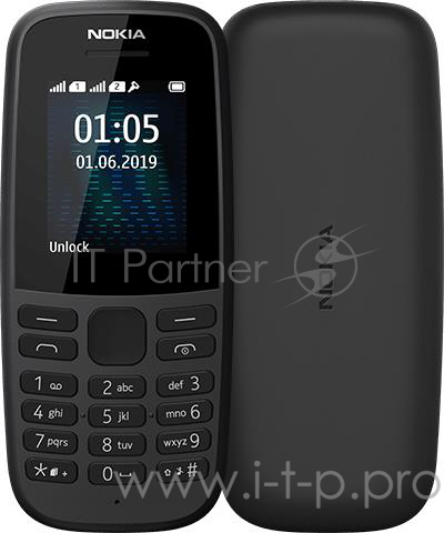 Мобильный телефон 105 DUAL SIM BLACK 16KIGB01A01 NOKIA