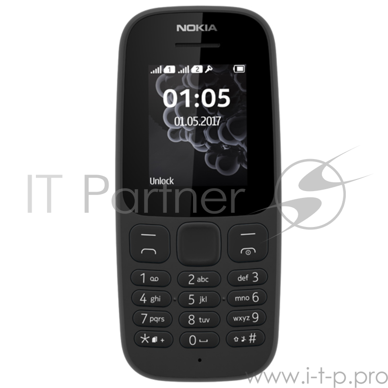 Мобильный телефон 105 DUAL SIM BLACK 16KIGB01A01 NOKIA