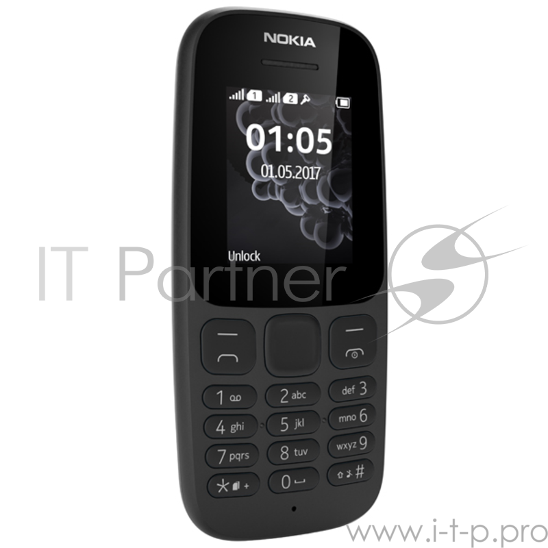 Мобильный телефон 105 DUAL SIM BLACK 16KIGB01A01 NOKIA