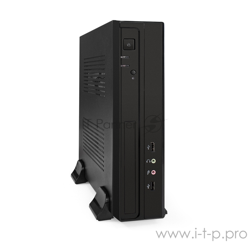 Корпус Desktop ExeGate FL-101-F200S (mini-ITX, БП 1U-F200S с вент. 4см, 2*USB, аудио, черный)