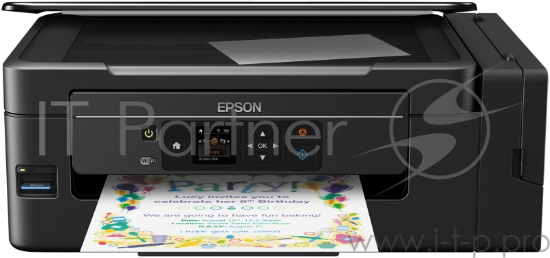 МФУ Epson L3070 A4, струйный, принтер + сканер + копир, CR, ЖК 1.45, черный (USB2.0, WiFi)