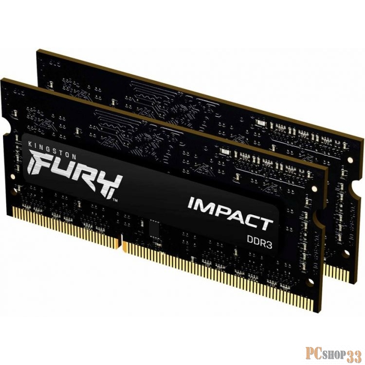 Оперативная память Kingston DRAM 8GB 1600MHz DDR3L CL9 SODIMM (Kit of 2) 1.35V FURY Impact EAN: 740617317947