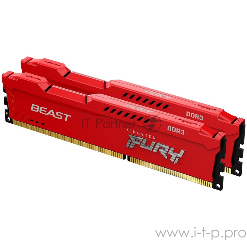 Оперативная память Kingston DRAM 8GB 1866MHz DDR3 CL10 DIMM (Kit of 2) FURY Beast Red EAN: 740617318029