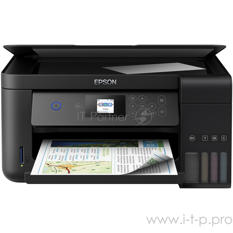 МФУ Epson L4160 A4, струйный, принтер + сканер + копир, CR, ЖК 1.45, черный (USB2.0, WiFi)