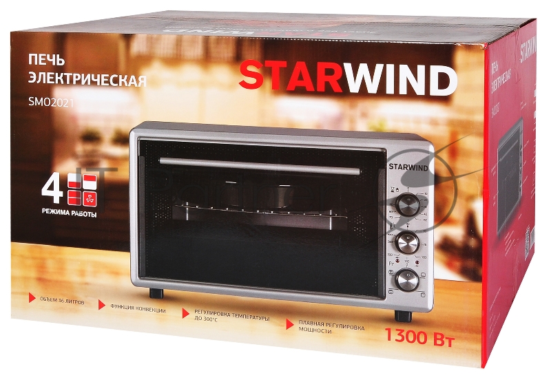 Мини-печь Starwind SMO2021 36л. 1300Вт серый