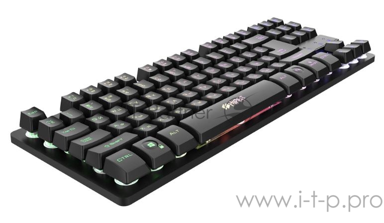 Игровая клавиатура HIPER GENOME GK-1 (87кл, мембранная, проводная, мультимедиа, 6кл anti-ghosting, RGB подсветка, кабель 1.5м)