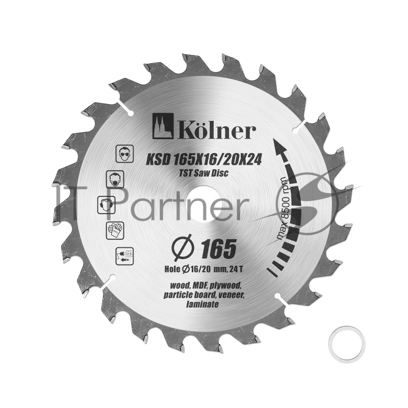 Диск пильный KOLNER KSD 165х16/20x24