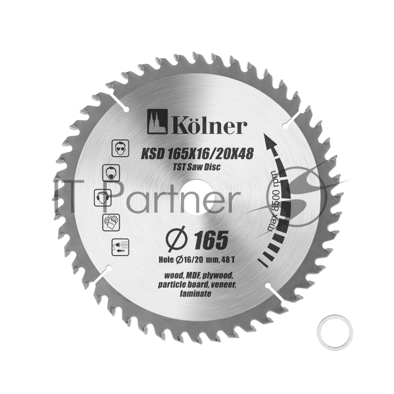 Диск пильный KOLNER KSD 165х16/20x48