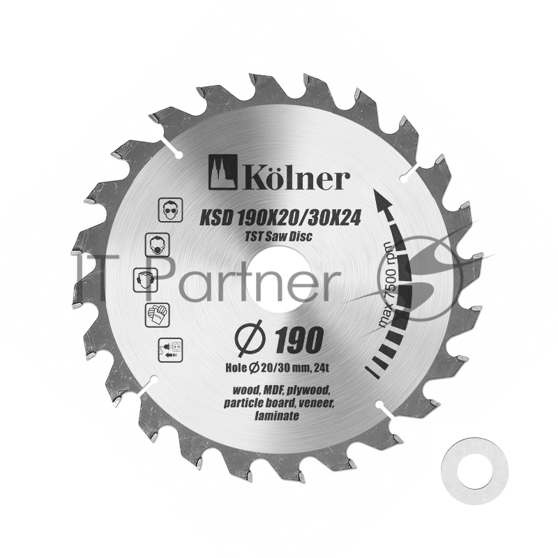 Диск пильный KOLNER KSD 190х20/30x24