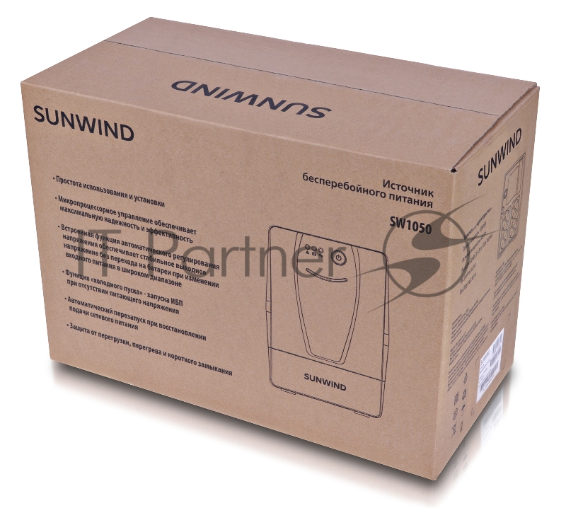 Источник бесперебойного питания SunWind SW1050 600Вт 1000ВА черный