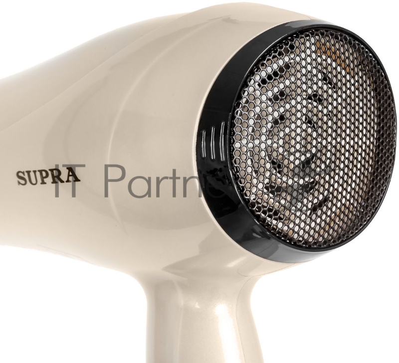 Фен SUPRA PHS-2205L (Мощность 2200 Вт. 2 скорости воздушного потока. 3 режима нагрева. Функция «Холодный обдув». Функция ионизации воздуха. Насадки: концентратор диффузор.)
