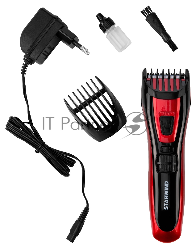 Машинка для стрижки Starwind SHC 4470 красный 3Вт (насадок в компл:2шт)