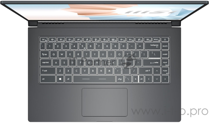 Ноутбук MSI Modern 15 A11SBU-475RU TigerLake i7-1165G7/16GB/512GB SSD/noODD/15.6 FHD,60Hz IPS/MX450, GDDR5 2GB/WiFi+BT/Win10/Carbon Grey