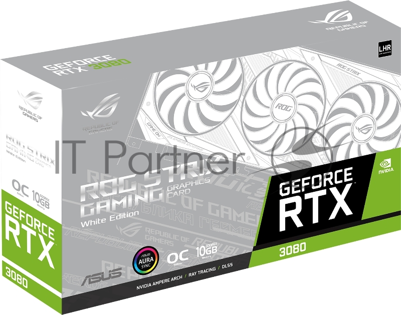 Видеокарта ASUS NVIDIA ROG-STRIX-RTX3080-O10G-WHITE-V2 RTX3080,HDMI*2, DP*3, 10G, D6X, LHR