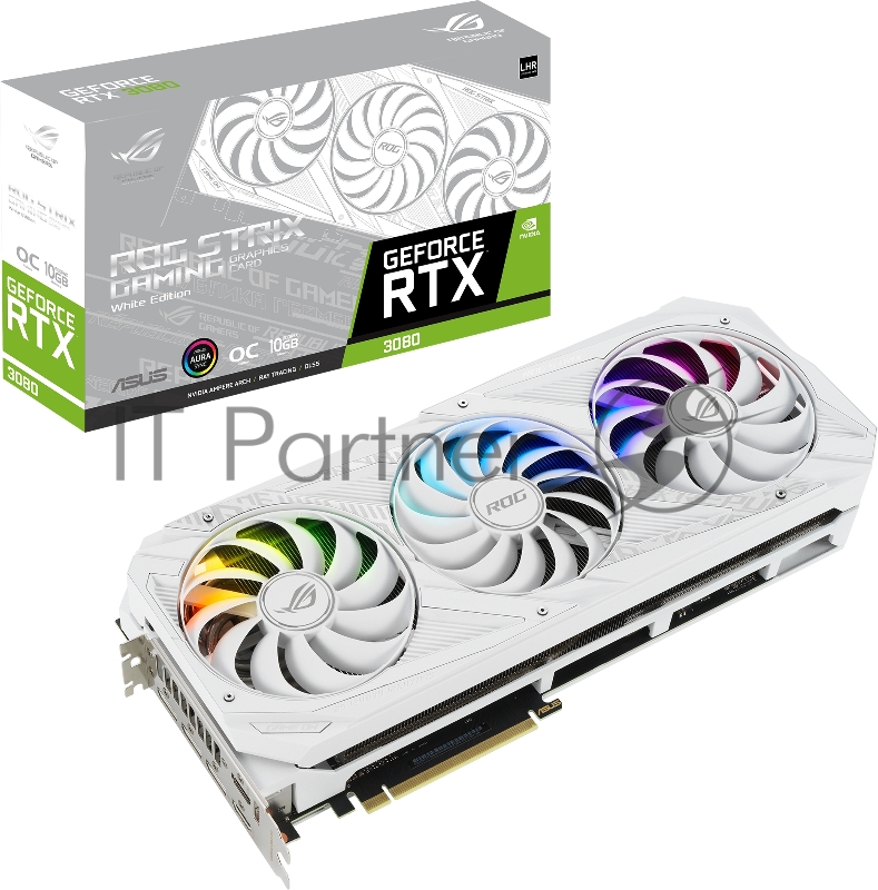Видеокарта ASUS NVIDIA ROG-STRIX-RTX3080-O10G-WHITE-V2 RTX3080,HDMI*2, DP*3, 10G, D6X, LHR