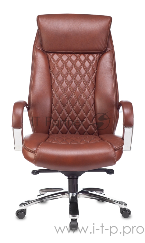 Кресло руководителя Бюрократ T-9924SL светло-коричневый Leather Eichel кожа крестовина металл хром