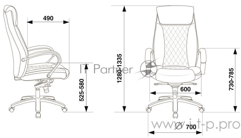 Кресло руководителя Бюрократ T-9924SL светло-коричневый Leather Eichel кожа крестовина металл хром