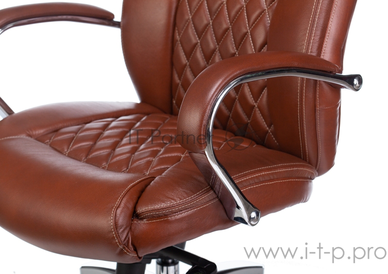 Кресло руководителя Бюрократ T-9924SL светло-коричневый Leather Eichel кожа крестовина металл хром