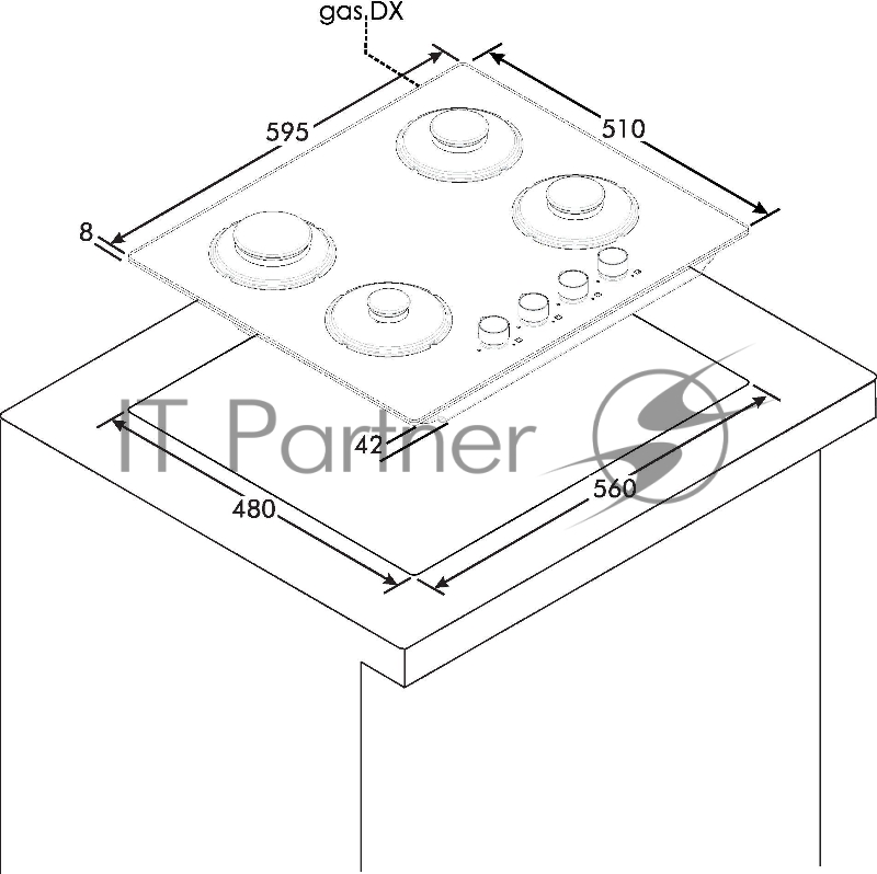 Встраиваемая газовая панель Candy Timeless CVW6BB