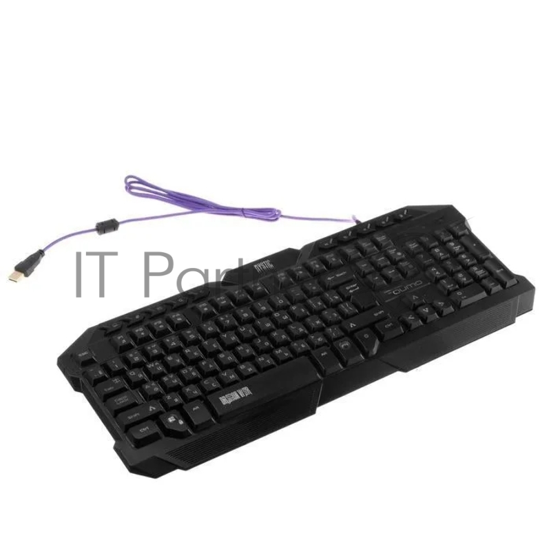 Игровой набор Qumo Mystic K58/M76, кл-ра проводная 104 + 10 клавиш мультимедиа, встроенные подсветки общая + кнопок 3 цвета, мышь проводная, оптическая, 1200/1600/2400/3200 dpi с подсветкой, коврик