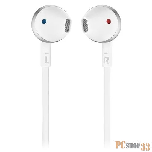 Наушники JBL T205BT белый/серебристый беспроводные bluetooth