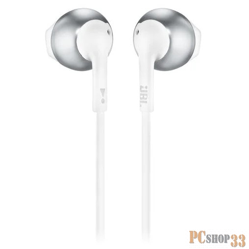 Наушники JBL T205BT белый/серебристый беспроводные bluetooth