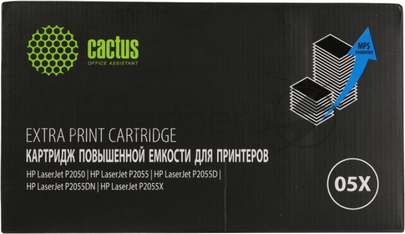 Картридж лазерный Cactus CS-CE505X-MPS черный (13000стр.) для HP LaserJet P2050 /P2055 /P2055D/ P2055DN / P2055X