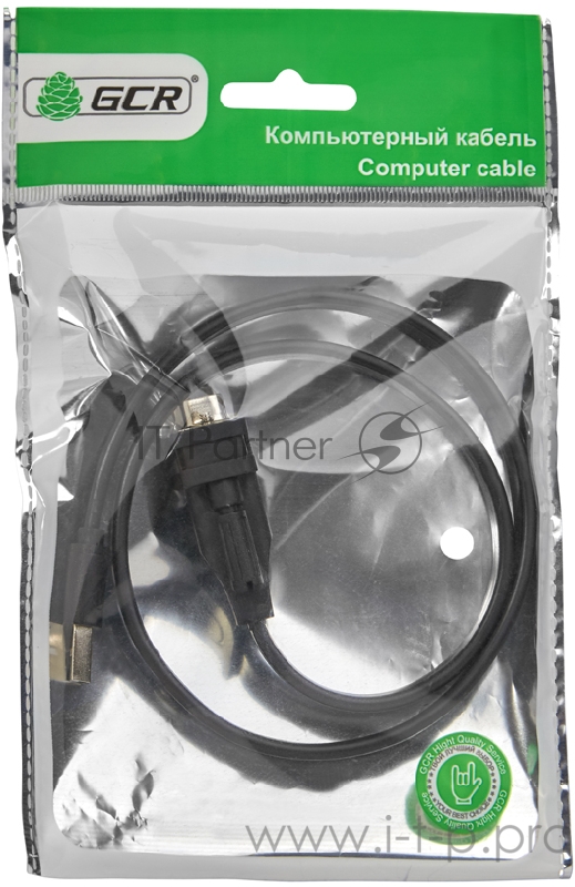 Переходник Greenconnect Конвертер-переходник 0.5m плоский, черный, позолоченные коннекторы, 28/26 AWG, USB 2.0 AM / DB9 RS-232 PRO , чипсет PL2303RA (GCR-UOC5M-BCG-0.5m)