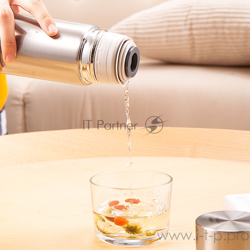 Термос Deli 17650silver 0.350л. серебристый