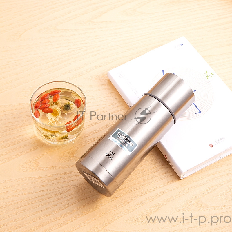 Термос Deli 17650silver 0.350л. серебристый