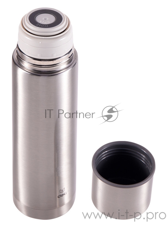 Термос Deli 17651silver 0.5л. серебристый