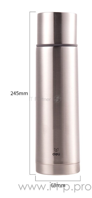 Термос Deli 17651silver 0.5л. серебристый