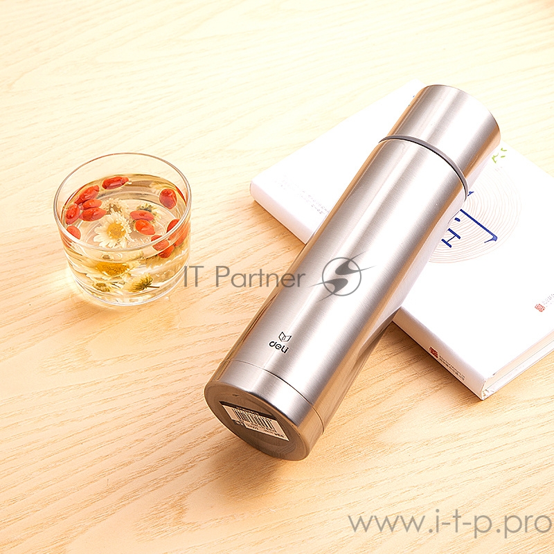 Термос Deli 17651silver 0.5л. серебристый