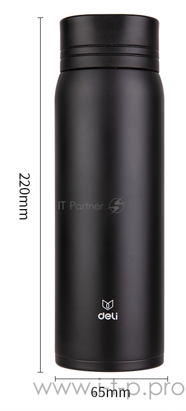 Термос Deli 17654Black 0.48л. черный