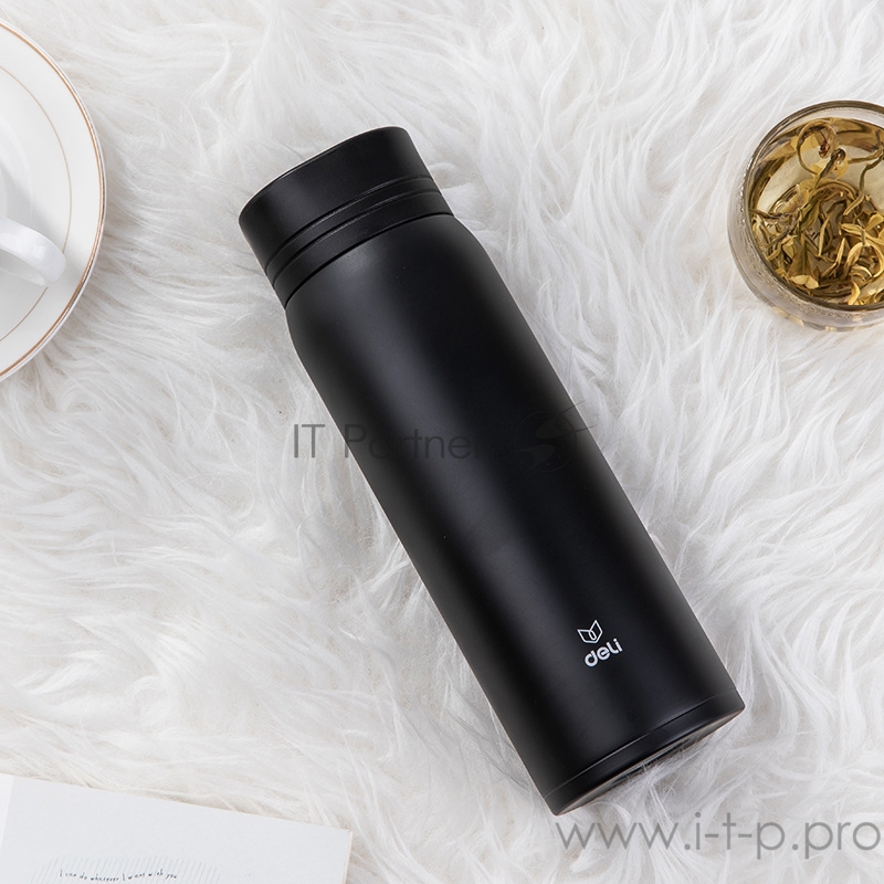 Термос Deli 17654Black 0.48л. черный