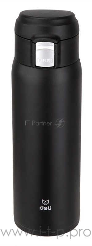 Термос Deli 17656Black 0.48л. черный