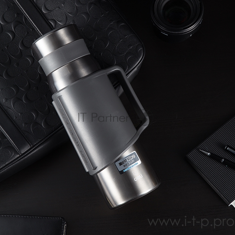 Термос Deli 17752 1.2л. темно-серый