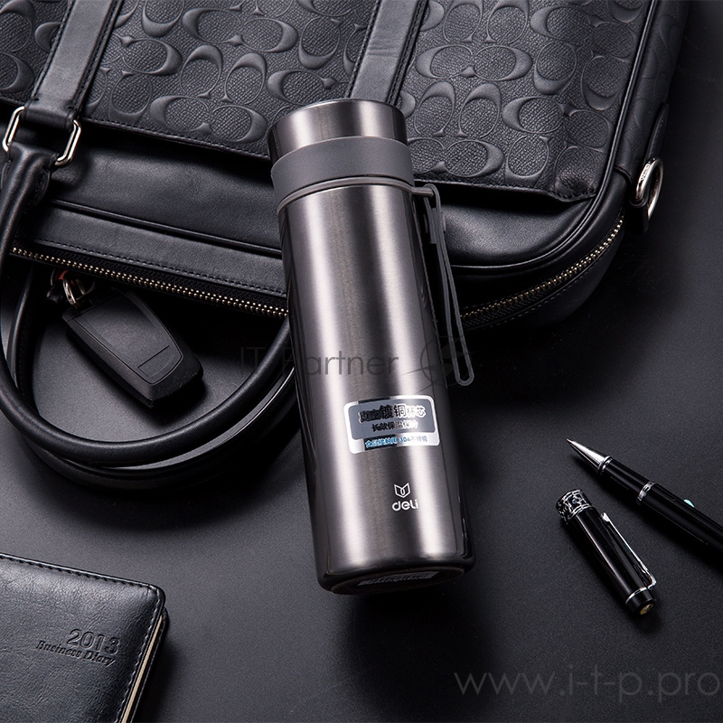 Термос Deli 6143 0.48л. темно-серый