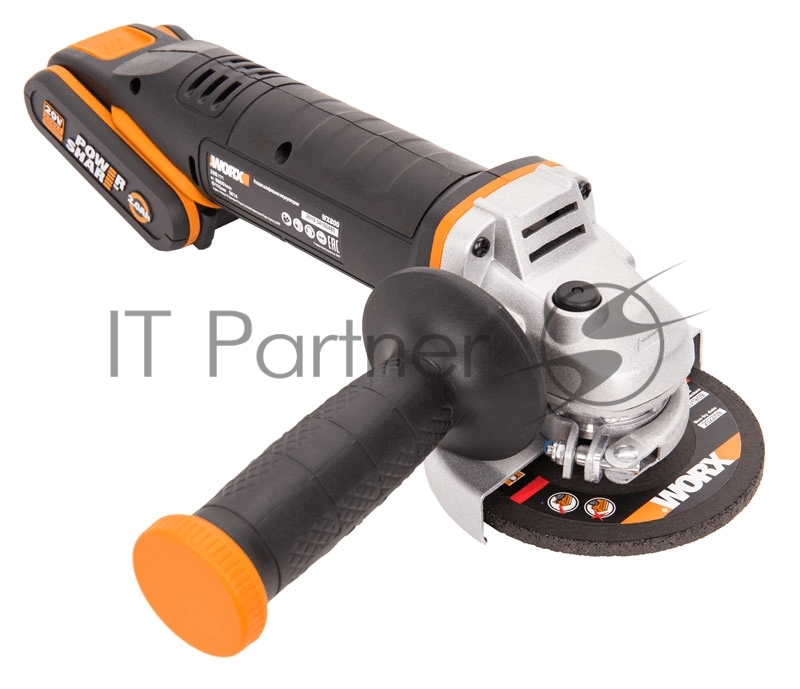 Угловая шлифмашина аккумуляторная WORX WX800 20В, 115 мм, 2*2,0Ач, кейс