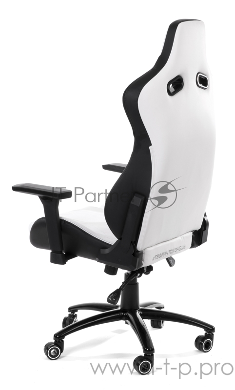 Игровое кресло WARP Gr бело-чёрное (экокожа, алькантара) (GR-WBK)