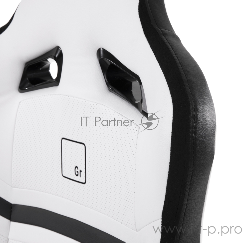 Игровое кресло WARP Gr бело-чёрное (экокожа, алькантара) (GR-WBK)