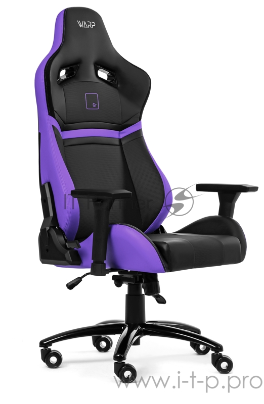 Игровое кресло WARP Gr чёрно-фиолетовое (экокожа, алькантара) (GR-BPP)