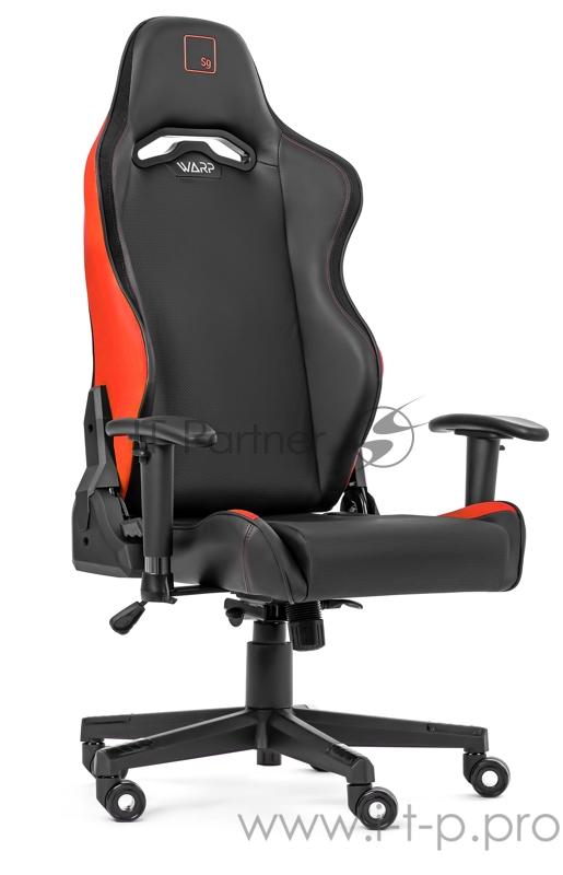 Игровое кресло WARP Sg чёрно-красное (экокожа, алькантара) (SG-BRD)