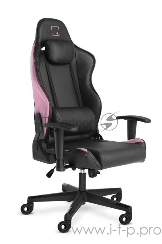 Игровое кресло WARP Sg чёрно-розовое (экокожа, алькантара) (SG-BPK)