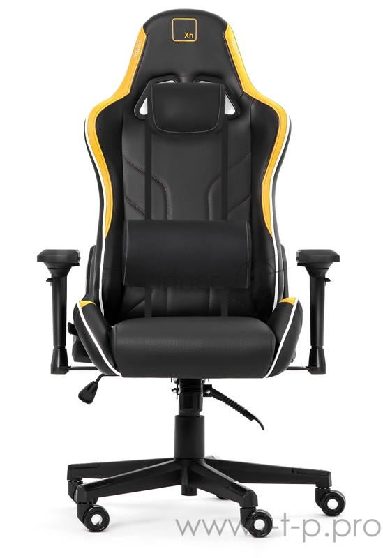 Игровое кресло WARP Xn чёрно-жёлтое (экокожа, алькантара) (XN-BYW)