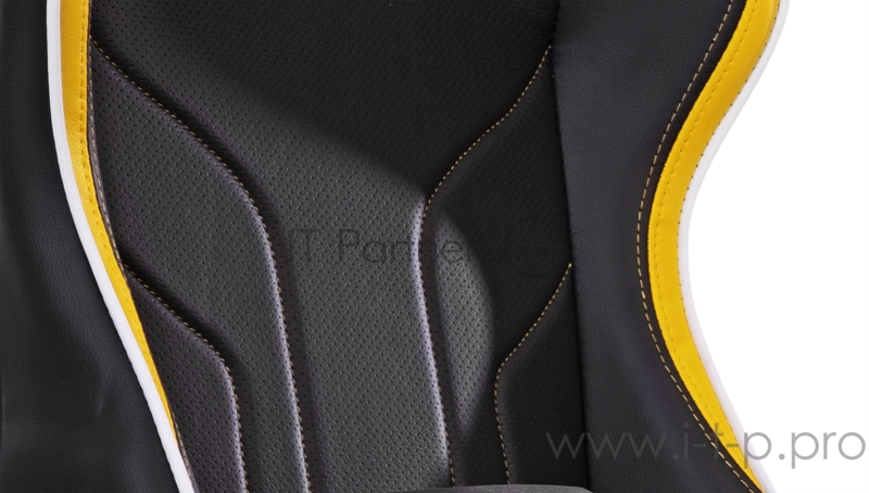 Игровое кресло WARP Xn чёрно-жёлтое (экокожа, алькантара) (XN-BYW)